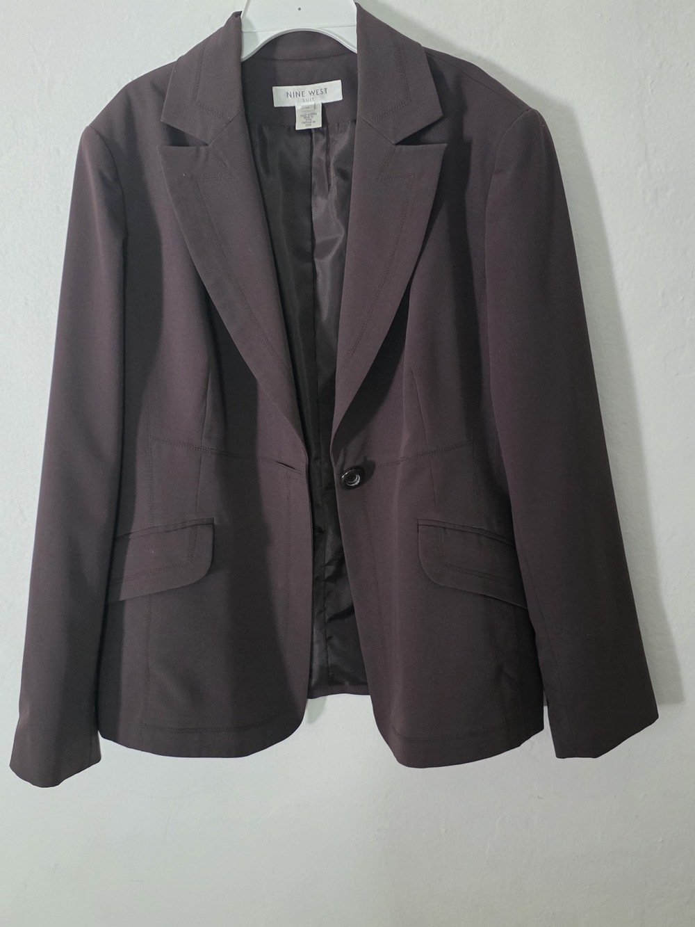 Nine West Women's Dark Brown Single-Button Tailored Blazer